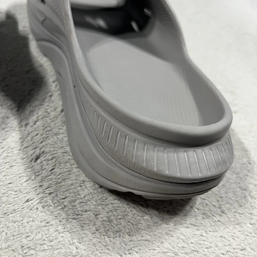 Hoka One One ORA Recovery Slides 3 Gray Sandals Mens 8 Womens 10